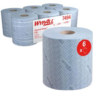 Produktbild für Putztuchrolle Wypall L10, 7494, Airflex-Technologie, blau