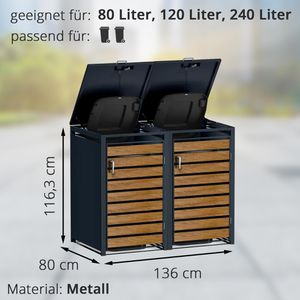 Produktbild für Mülltonnenbox Metzler MMB-3-2X, Metall