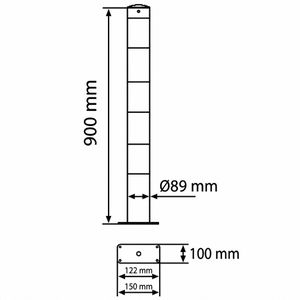 Produktbild für Absperrpfosten Schake 489PBG+1, 1 Öse, schwarz/gelb, Metall