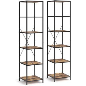Bücherregal Vicco Fyrk, schwarz / dunkelbraun