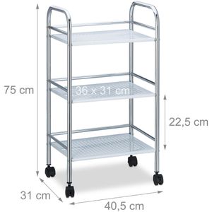 Produktbild für Küchenwagen Relaxdays 10021749, weiß / silber
