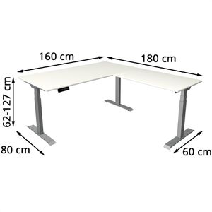 Produktbild für Schreibtisch Kerkmann Move small office, weiß / silber