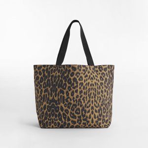 Produktbild für Einkaufstasche BagBase Leopard Tote BG723, schwarz / braun