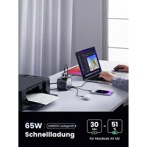 Produktbild für Steckdosenwürfel UGREEN DigiNest, mit Schalter, schwarz / blau