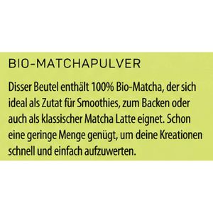 Produktbild für Matcha Lebepur Grüntepulver Premium Qualität, BIO