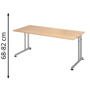 Produktbild für Schreibtisch Hammerbacher Z-Serie, eiche / silber