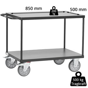 Produktbild für Tischwagen Fetra 2400-7016 Grey Edition, aus Metall &amp; Holz