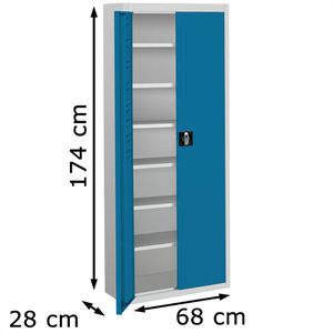 Produktbild für Magazinschrank Mauser MKST4/17, grau / blau