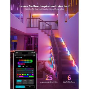 Produktbild für LED-Streifen Lepro S1 Smart KI, dimmbar, weiß + RGB