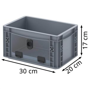 Produktbild für Eurobox AUER EG SKL 32/17 HG, grau, mit Acrylglas-Sichtklappe