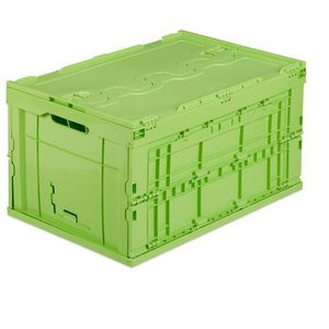 Relaxdays Klappbox 10022590, grün, 60 Liter, mit Deckel und Frontklappe,  58,5 x 39,5 x 32,5 cm – Böttcher AG