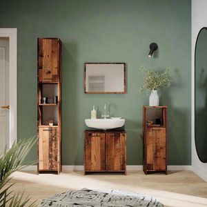 Produktbild für Badschrank Vicco Kiko, eiche rustikal