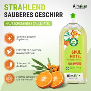 Produktbild für Spülmittel AlmaWin Sanddorn-Mandarine, Konzentrat