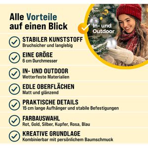 Produktbild für Weihnachtskugeln Deuba 102107, silber