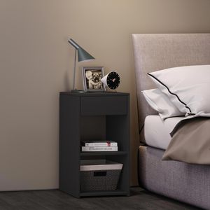 Produktbild für Nachttisch VCM Sledo Maxi 913250, schwarz, aus Holz, stehend