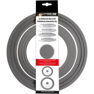Produktbild für Glasdeckel STONELINE 13705 grau, 16-20cm &amp; 24-28cm