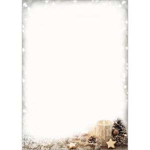 Weihnachtsbriefpapier Sigel DP450, Beige Christmas Candle