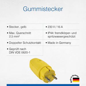 Produktbild für Schutzkontaktstecker as-Schwabe 62403, gelb