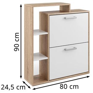 Produktbild für Schuhschrank Vicco Orlando, sonoma eiche / weiß