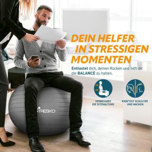 Produktbild für Gymnastikball Tresko Anti-Burst, mit Luftpumpe