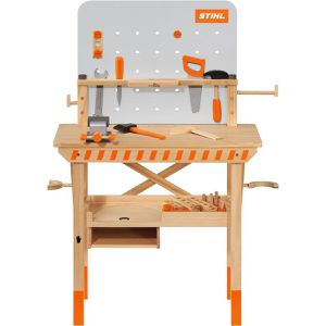 Stihl Kinderwerkbank 04216000144 Werkbank, aus Holz, 60 x 94 x 30 cm, 40-teilig