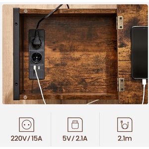 Produktbild für Beistelltisch Vasagle LET311B01, vintage braun, aus Holz