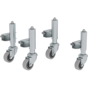 Montagetritt-Rollen MUNK 50069, 4 Federbrems-Lenkrollen