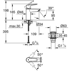 Produktbild für Waschtischarmatur GROHE Start S-Size, 235502432, schwarz matt