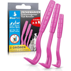 Zeckenhaken BluePet Tick Remover, pink, 3er Set