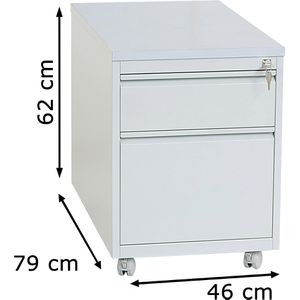 Produktbild für Rollcontainer G-Office MPG/2, aus Metall, lichtgrau