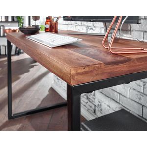 Produktbild für Schreibtisch Wohnling WL6.518, sheesham / schwarz