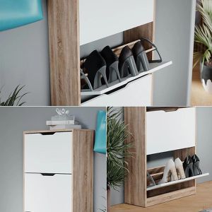Produktbild für Schuhschrank Vicco Luca, sonoma eiche / weiß