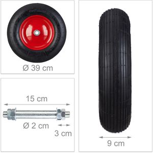 Produktbild für Schubkarrenrad Relaxdays 4.80/4.00-8, luftbereift