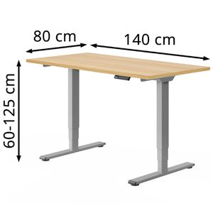 Produktbild für Schreibtisch FlexiSpot E5S, ahorn / grau