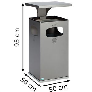 Produktbild für Aschenbecher VAR B42, 12281, silber, für Outdoor, mit Dach