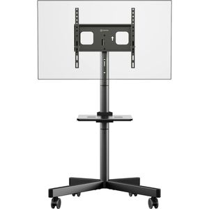 Produktbild für TV-Ständer Onkron TS1137-B, Ablage &amp; Rollen, schwarz, Metall