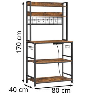 Produktbild für Küchenregal Vasagle KKS025B02EU, graubraun