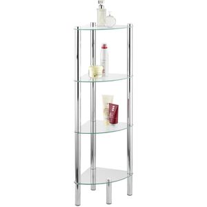 Produktbild für Badregal Wenko Yago 15852100, aus Glas / Edelstahl, verchromt