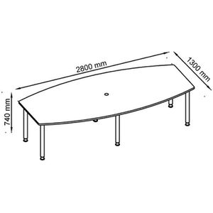 Produktbild für Konferenztisch Hammerbacher KT28C