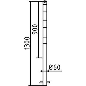 Produktbild für Absperrpfosten Schake 460BG, schwarz/gelb, aus Metall
