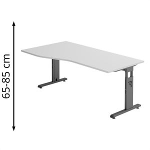 Produktbild für Schreibtisch Hammerbacher O-Serie, lichtgrau / graphit