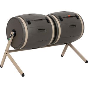 Komposter Lifetime Fass, braun, aus Stahl und Kunststoff