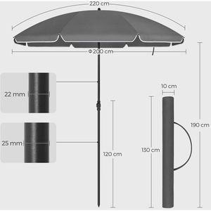 Produktbild für Sonnenschirm Songmics GPU065G01, rund
