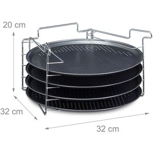 Produktbild für Pizzablech Relaxdays 10020495 antihaftbeschichtet rund Ø 32 cm