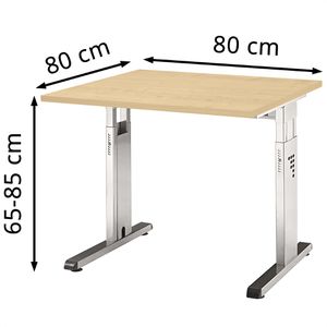 Produktbild für Schreibtisch Hammerbacher O-Serie, ahorn / silber