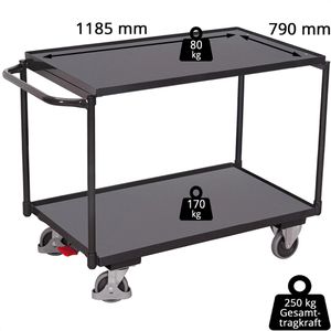 Produktbild für Tischwagen VARIOfit sw-801.501/AG, Metall &amp; Holz
