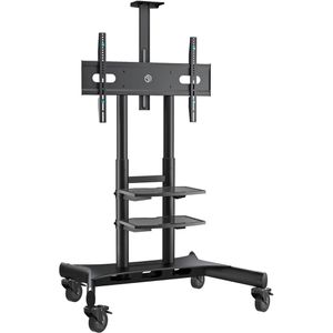 Produktbild für TV-Ständer Onkron TS1881-B, Ablage &amp; Rollen, schwarz, Metall
