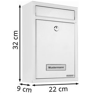 Produktbild für Briefkasten Monzana 105259, weiß, aus Stahl