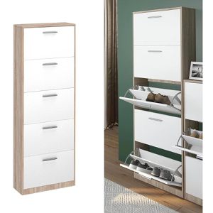 Produktbild für Schuhschrank Vicco Gizmo, sonoma eiche / weiß