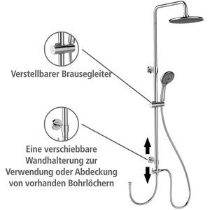 Produktbild für Duschsystem Wenko Watersaving, verchromt